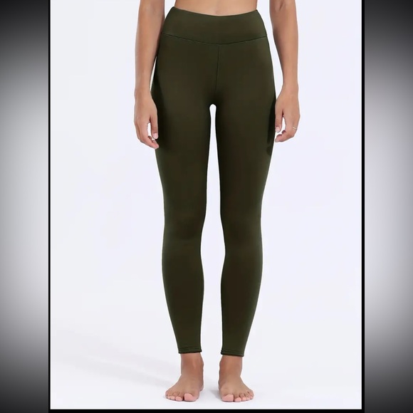 Fleece Liner Soft Yoga Pants, High Waist Keep Warm High Stretch Slim Fit Fitness - Picture 5 of 6